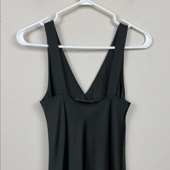 ALL SAINTS satin V neck green slip sleeveless maxi dress xs Euc - Picture 11 of 12